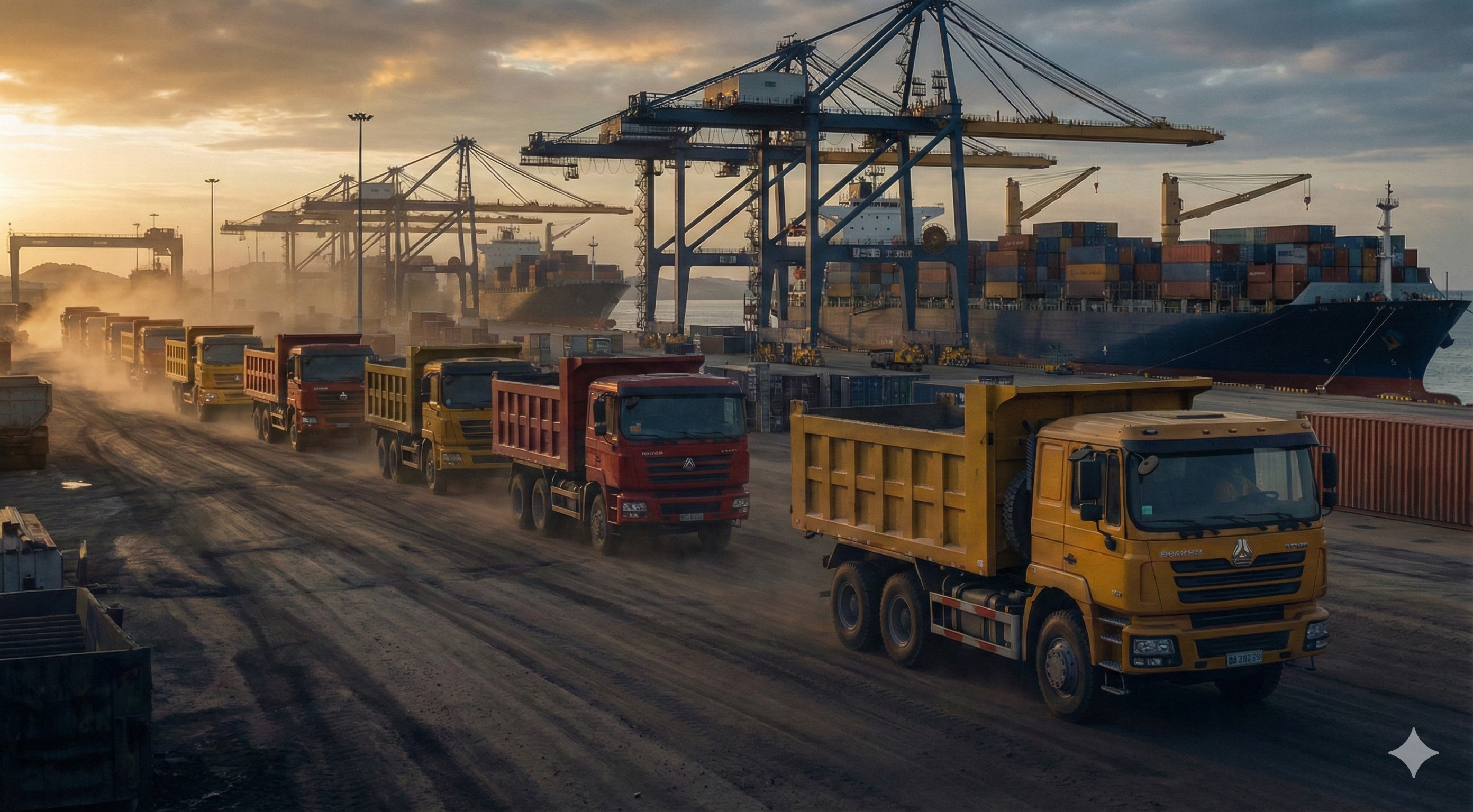 Flotte de camions miniers